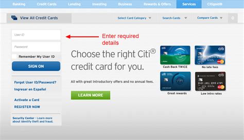 citi card login